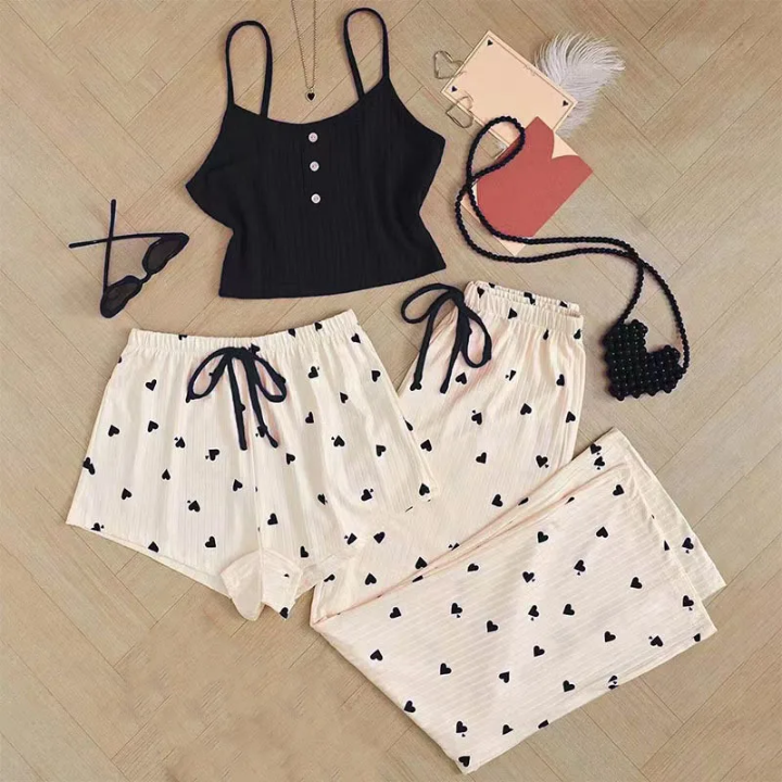 ✨ Ensemble Pyjama 3 Pièces Femme – Élégance et Confort ✨