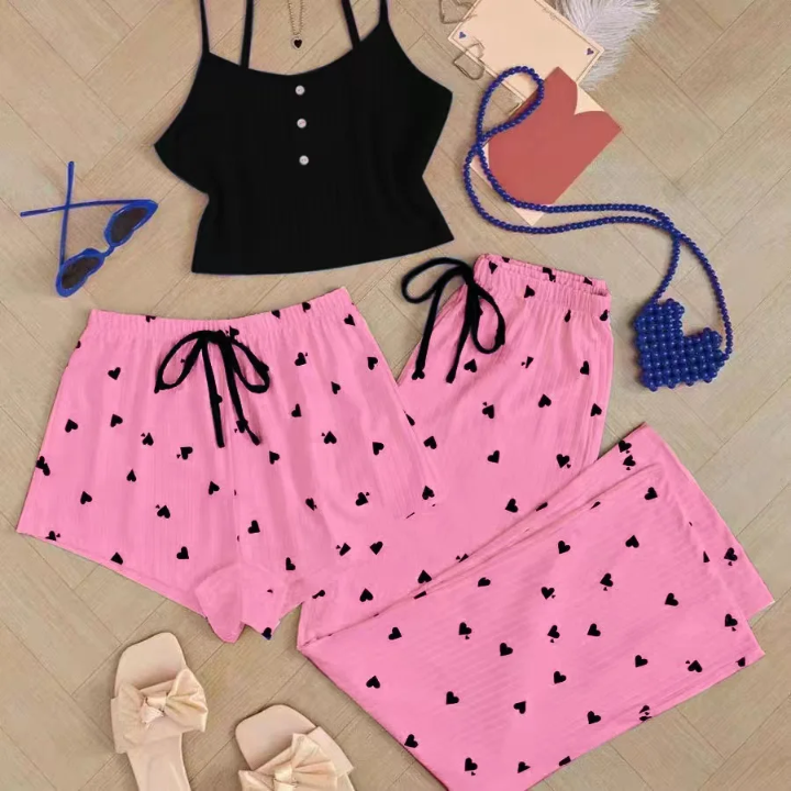 ✨ Ensemble Pyjama 3 Pièces Femme – Élégance et Confort ✨