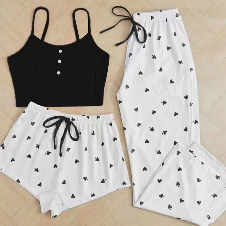 ✨ Ensemble Pyjama 3 Pièces Femme – Élégance et Confort ✨