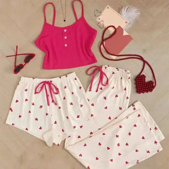 ✨ Ensemble Pyjama 3 Pièces Femme – Élégance et Confort ✨