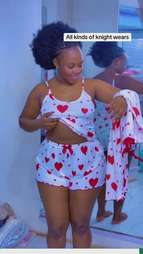 ✨ Ensemble Pyjama 3 Pièces Femme – Élégance et Confort ✨